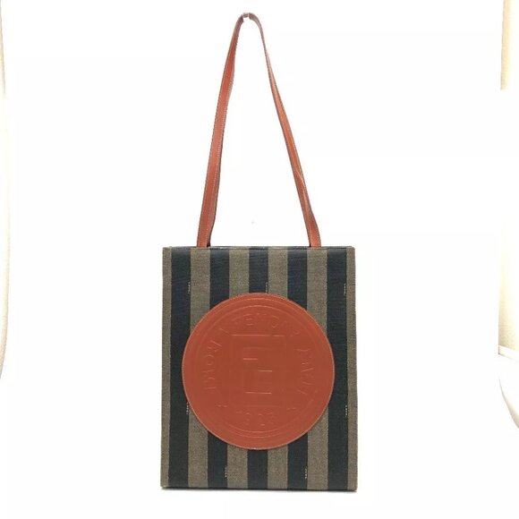AUTHENTICITY GUARANTEED FENDI Pecan logo Tote Bag Shoulder Bag Shoulder Bag - Picture 1 of 16